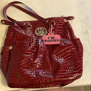 NWOT Kathy Van Zeeland Burgundy Glamour Tote Bag
